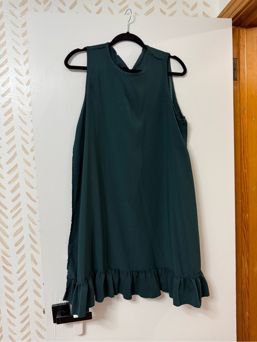 JODIFL Sleeveless Ruffle-Hem Mini Dress in Deep Teal